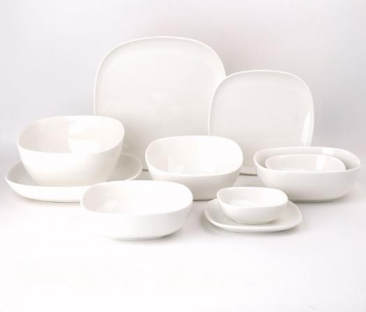 How plain white china dinnerware is produced?
