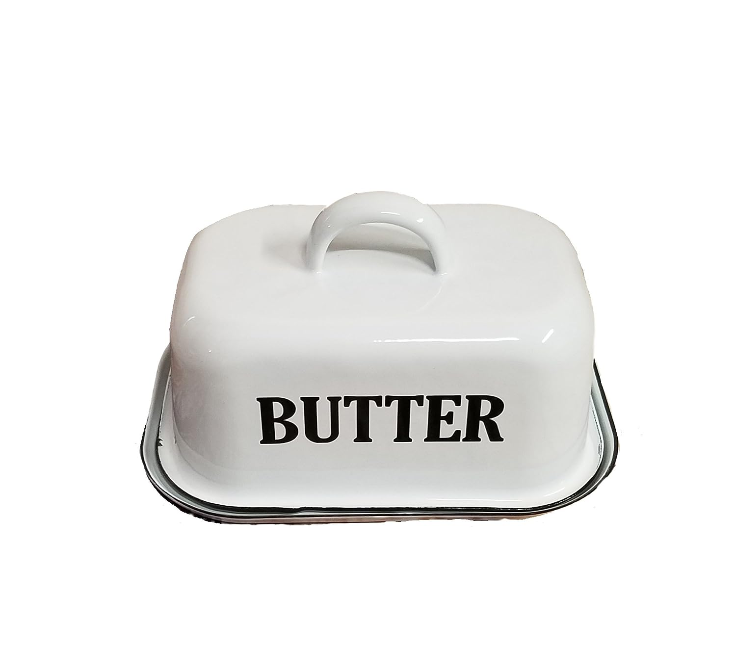 white porcelain butter dish with lid + buy