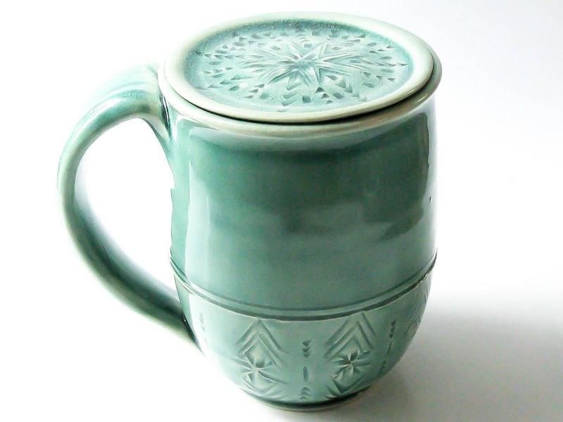 Buy porcelain mug with lid + best price