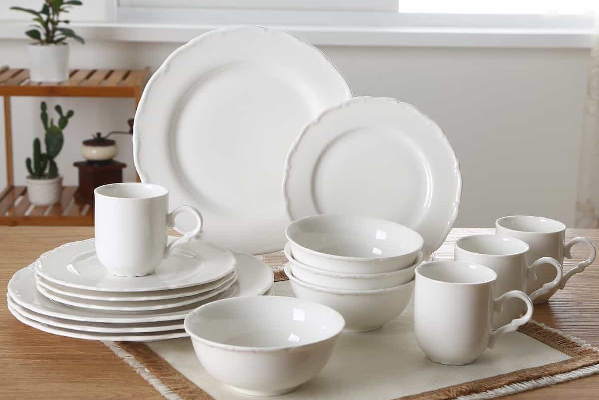 square white porcelain dinner plates