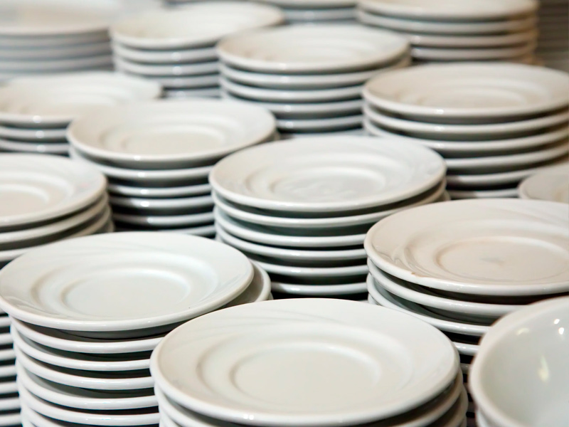 white porcelain serving platters